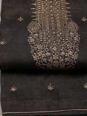 Neck Embroidery Chanderi Unstitched Suit Piece With Dupatta