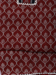 Printed Cotton Blend Unstitched Suit With Dupatta