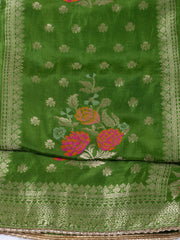 Woven Work Chanderi Unstitched Suit With Dupatta