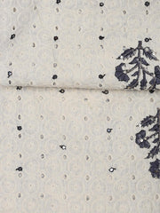 Schiffli Embroidery Cotton Blend Unstitched Suit With Dupatta