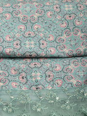 Printed Cotton Blend Unstitched Suit Piece With Dupatta