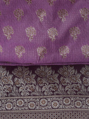 Floral Woven Booti Chanderi Unstitched Suit With Dupatta