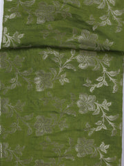 Floral Woven Chanderi Unstitched Suit With Dupatta