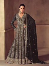 Embroidered Chinon Suit With Pant & Dupatta