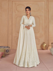 Resham Sequins Work V Neck Georgette Palazzo And Kurta