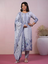 Embroidered Muslin Kurta With & Dupatta
