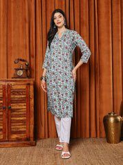 printed Cotton Blend Kurta