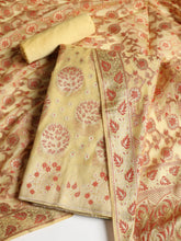 Woven Banarasi Chanderi Unstitched Suit With Dupatta