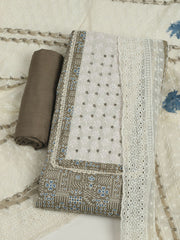 Printed Cotton Unstitched Suits Printed Suit With Pant & Dupatta