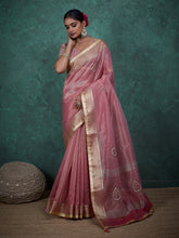 Embroidered Linen Blend Saree
