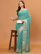 Plain Zari Border Woven Saree