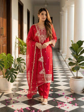 Printed Art Silk Kurta With Pant & Dupatta