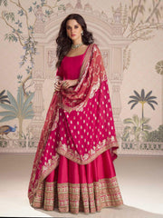 Embroidered Art Silk Kurta With Pant & Dupatta