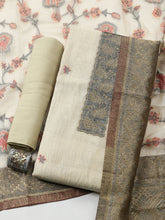 Woven Design Chanderi Unstitched Suit With Pant Dupatta