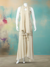 CutDana Embroidered Georgette Stitched Kurta With Sharara & Dupatta