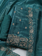 Embroidered Tissue Unstitched Suit With Dupatta