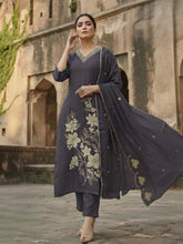 Printed Cotton Blend Kurta With Pant & Dupatta