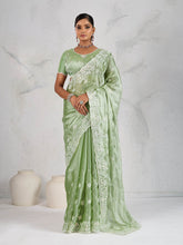 Sequence Embroidery Organza Saree