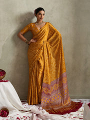 Printed Satin Saree