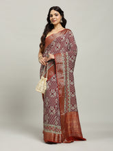Digital Printed Cotton Blend Woven Saree