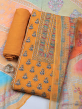 Printed Art Silk Unstitched Suit With Pant & Dupatta