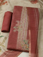 Embroidered Tissue Unstitched Suit With Pant & Dupatta