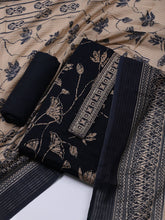 Patch Neck Cotton Blend Unstitched Suit With Dupatta