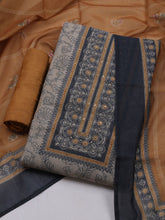 Printed Chanderi Unstitched Suit With Dupatta