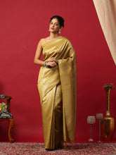 Woven Design Art Silk Lime Green Saree