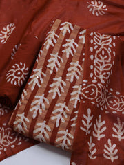 Printed Cotton Blend Unstitched Suit With Dupatta