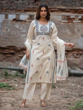 Printed Cotton Blend Kurta With Pant & Dupatta