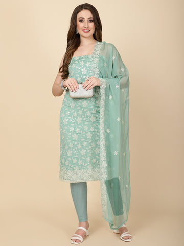 Chinnon Embroidered Unstitched Suit Piece With Dupatta