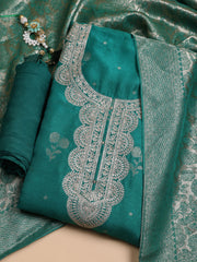 Kanjeevaram Chanderi Unstitched Suit With Dupatta