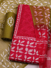 Printed Cotton Blend Unstitched Suit With Dupatta