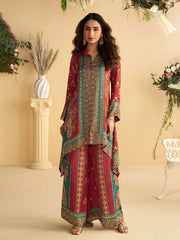 Embroidered Crepe Kurti With Plazzo