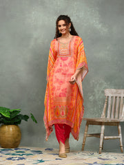 Printed Chinon Kurta With pants