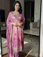 Printed Art Silk Kurta With Pant & Dupatta