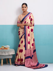 Printed Satin Saree