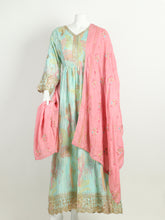 Sequins Embroidery Chinnon Kurta With Pants And Dupatta