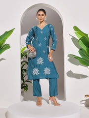 Digital Printed Muslin Kurta With Pants
