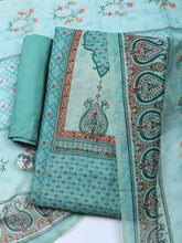 Embellished Chanderi Unstitched Suit With Pant & Dupatta