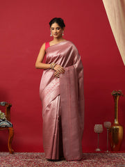 Woven Design Art Silk Onion Pink Saree