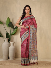 Printed Tussar Silk Saree