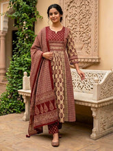 Printed Cotton Blend Kurta With Pant & Dupatta
