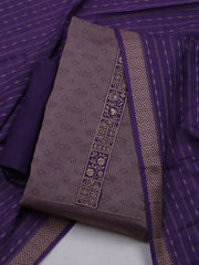 Patch Neck Art Silk Unstitched Suit With Dupatta