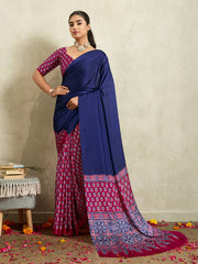 Printed Satin Saree