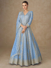 Embroidered Chinon Suit With Pant & Dupatta