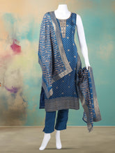 Bandhani Printed Organza Kurta With Pants & Dupatta