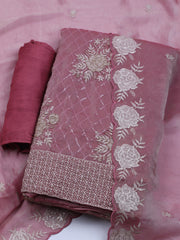 Embroidered Tissue Unstitched Suit With Dupatta