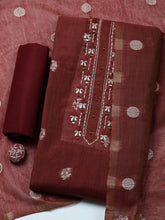 Embroidered Cotton Blend Unstitched Suit With Pant & Dupatta